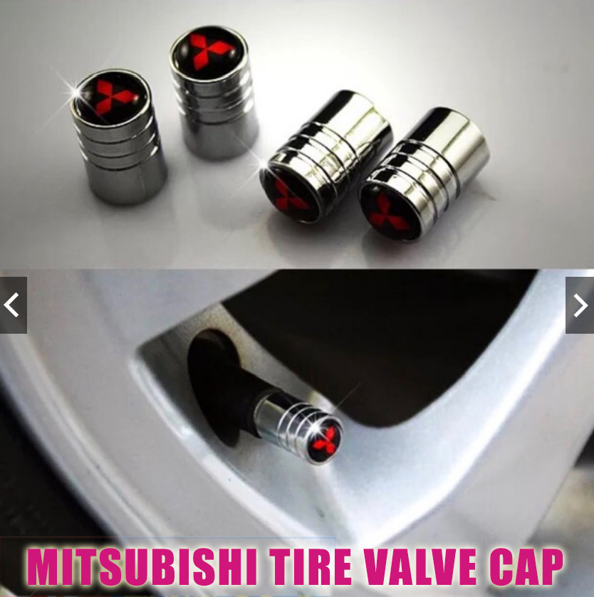 4PCS MITSUBISHI Car Wheel Tire Valve Tyre Air Caps Cover Aluminium