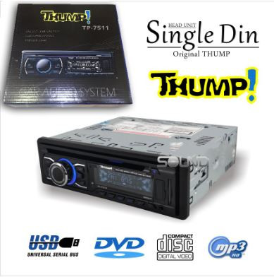 TP-7511 THUMP Headunit Single din 1Din DVD/VCD/MP3/CD/CD-RW Playback FM/AM Car Audio System