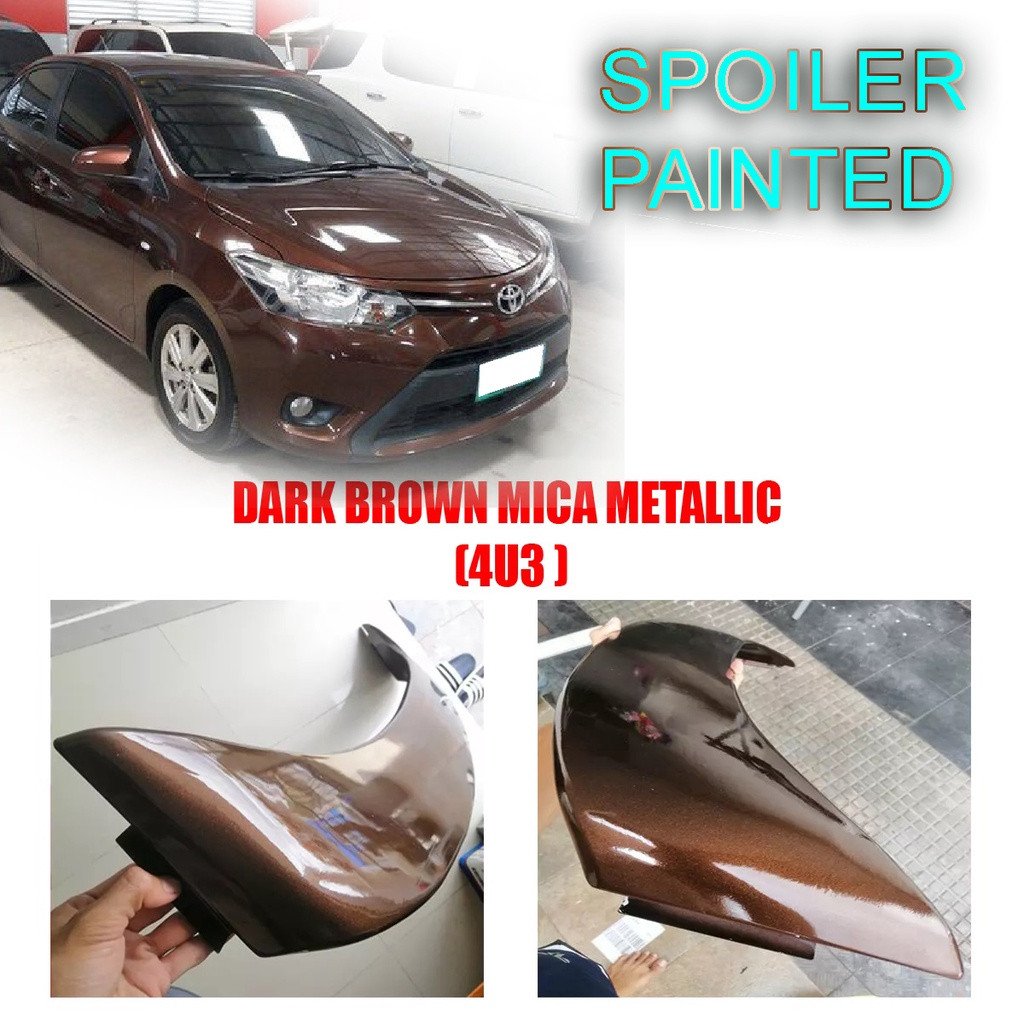 TY073 DARK BROWN METALLIC 4U3 Toyota Vios Gen 3 Superman Spoiler with Brake Lamp Sedan