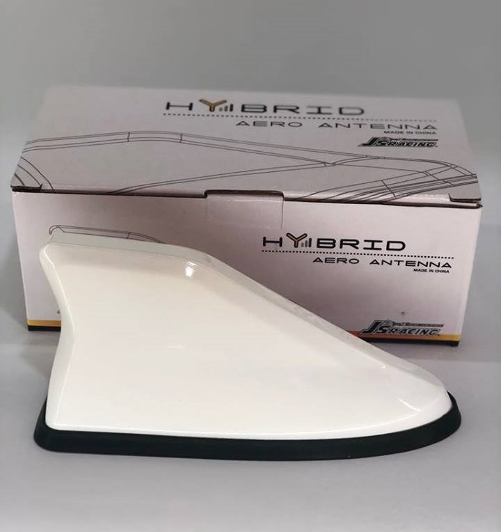 WHITE Aero Hybrid Shark Fin Antenna Functional Universal