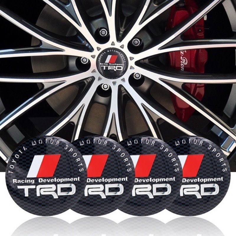 4PCS 56mm TRD Motor Sport International Toyota Car Center Cap Emblem Wheel sticker Hub Caps Mags Silver Logo 3D