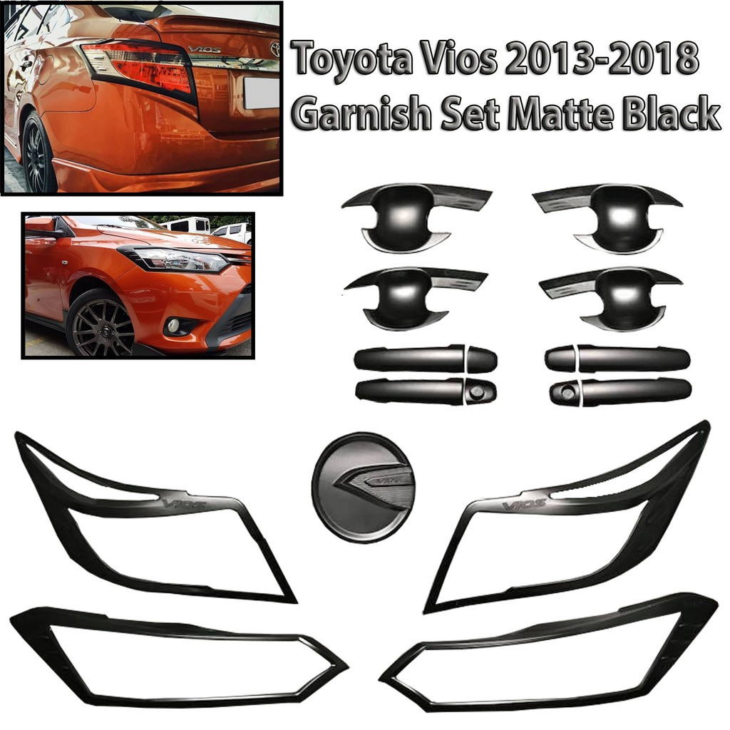 Toyota Vios 2013-2018 Gen3 Garnish Combo Set Cover Matte Black