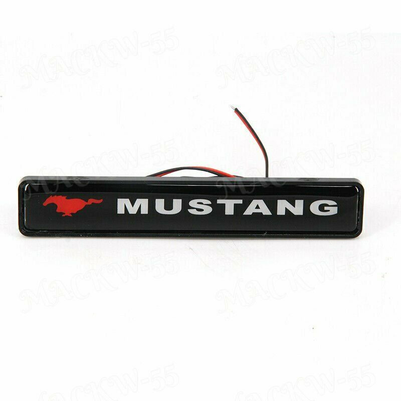 1Pc MUSTANG Car Front Grille Luminous Emblem Badge LED Decoration Lights Car Logo