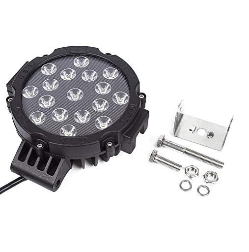 1PC Off Road Lights 17Led 51W 7Inch Flood Round Led Work Lights Bar Fog Lights Driving Roof Lamp