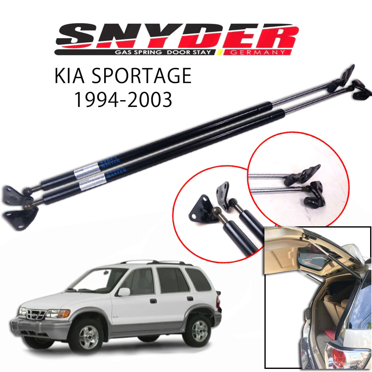 SGS-807 KIA SPORTAGE 1994-2003 Gas Spring Door Stay Damper Struts Trunk Open - Snyder
