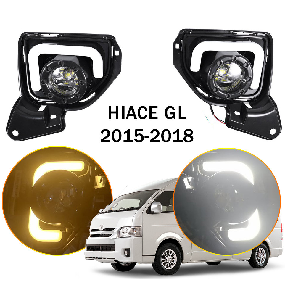 YE-024 Toyota Hiace GL Grandia 2015-2018 Fog Light Fog Lamp Cover With DRL
