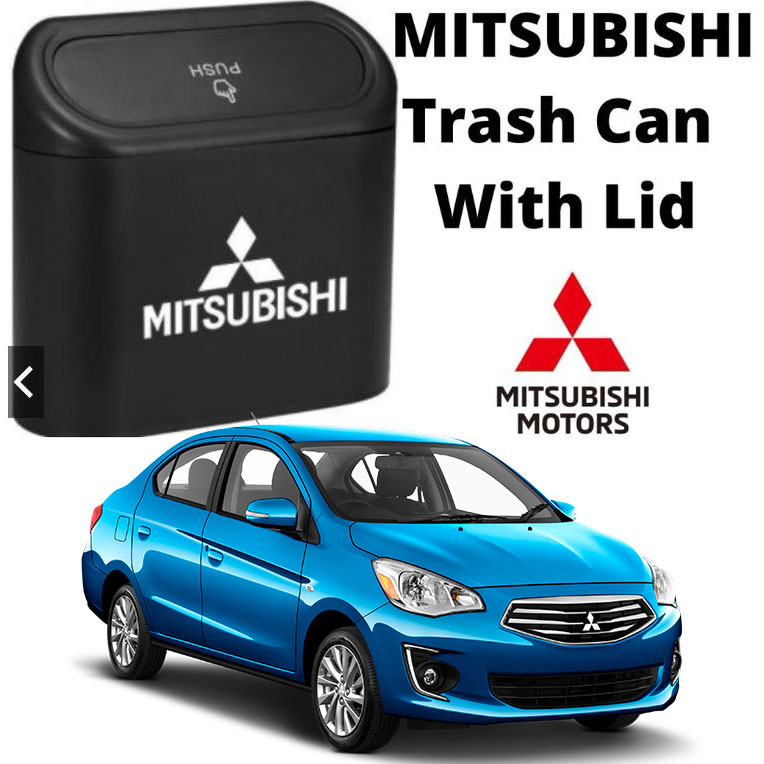 MITSUBISHI CAR Trash Can with Lid Leak-proof with LOGO Universal Trash Bin Storage Box