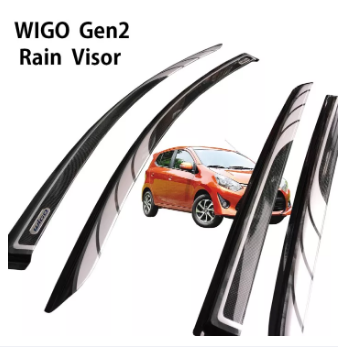 Toyota Wigo 2014-2022 Gen1 / Gen2 / Gen3 Rain Sun Visor Aero Max Titanium Series 2 Tone Black Net