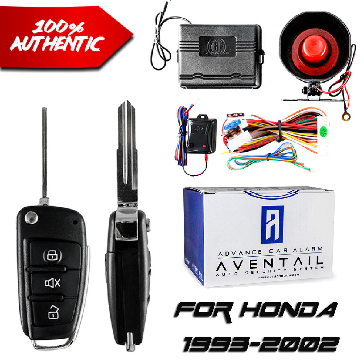 Aventail Flip Key Edition Car Alarm System For Honda Car 1993-2002 Suitable for your Car