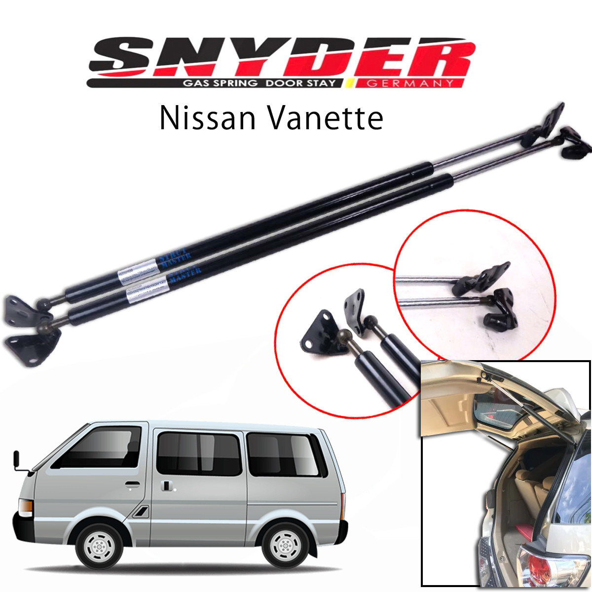 SGS-414 (Left) Nissan Vanette Gas Spring Door Stay Damper Struts Trunk Open - Snyder