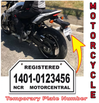 Motorcycle Temporary Plate Number Customized Acrylic FREE Alloy Screw Bolts