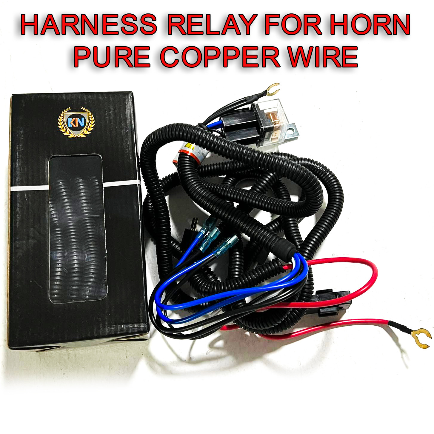 KN HORN HARNESS RELAY 12V PURE COPPER GAUGE 16G CAR MOTORCYCLE
