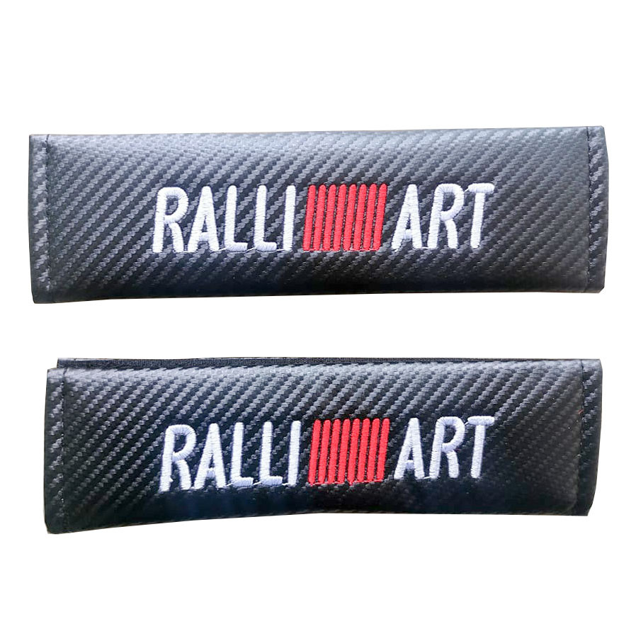 2pcs RALLI ART Car Seat Belt Shoulder Pad Carbon Fiber Sports Design Seat Belt Cover