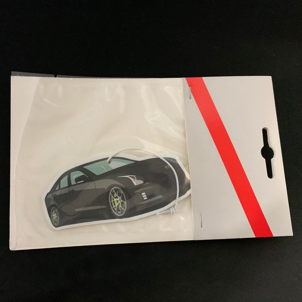 JDM Japan Cadillac ATS Badge Car Paper Air Freshener Auto Hanging Perfumed Fragrance (black ice)