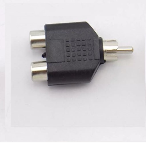 BLACK RCA Connector Y Splitter AV Audio Video Plug Converter 1 Male to 2 Female Adapter Kit RCA Jack Plug