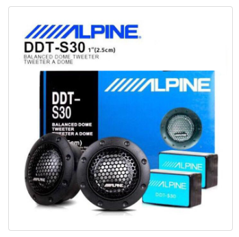 DDT-S30 Alpine 1"(2.5cm) Balanced Dome Tweeter 320W Maximum Power Elite Aluminum
