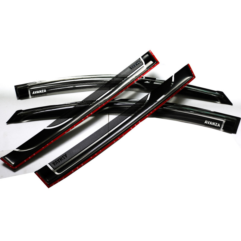 2016-2022 Toyota INNOVA Gutter Rain Sun Visor 2 Tone Black Design Made in Thailand