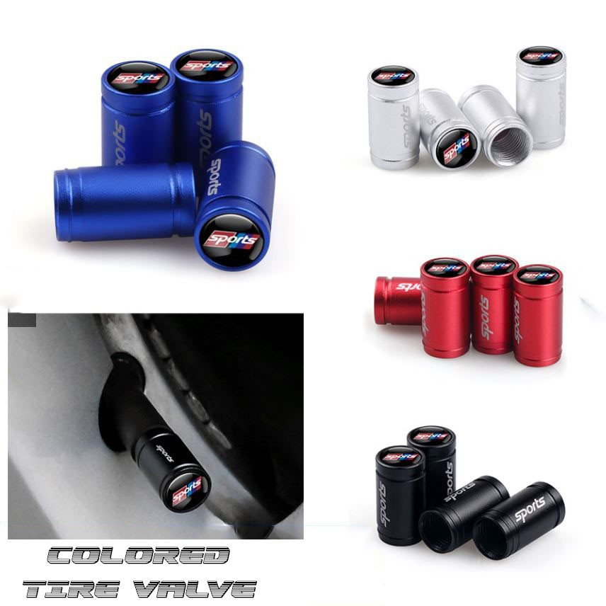 SPORTS Car Wheel Tire Air Valve Cap Cover Sports Caps Stem Covers 4PCS/SET Aluminum Alloy