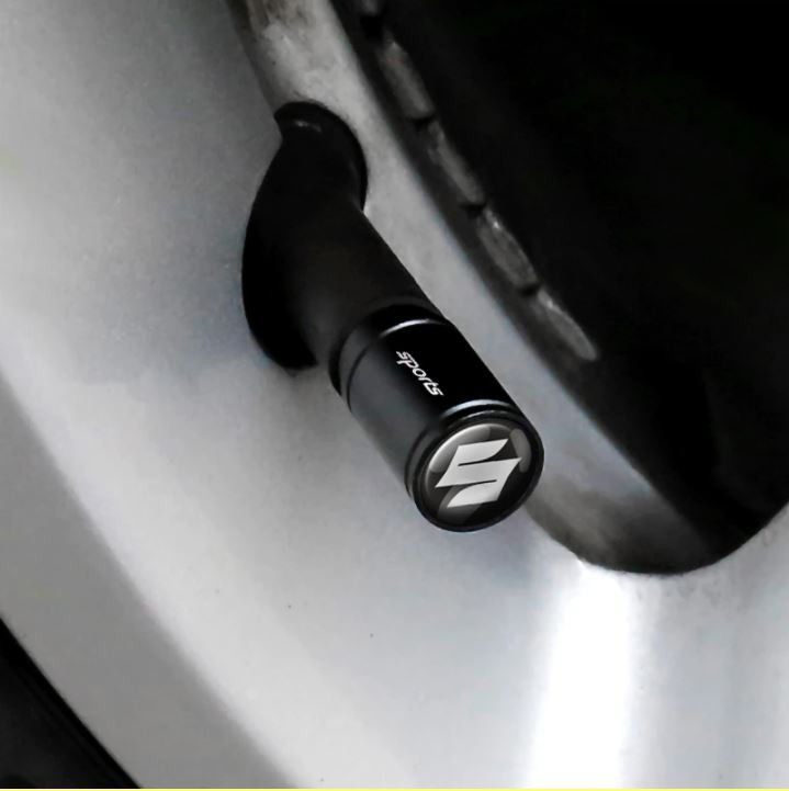 SUZUKI 4pcs Tire Air Valve Caps cover SPORTS Aluminum Alloy Car Wheel Tyre Stem Air Caps Colored