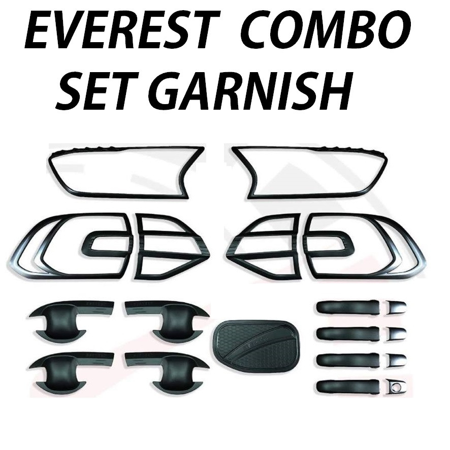 Ford Everest 2016-2020 Garnish Cover Combo Set Matte Black