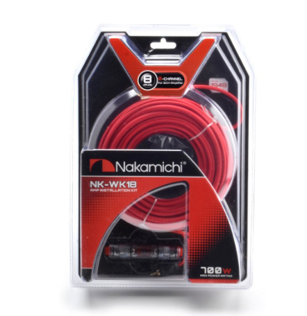 NAKAMICHI NK-WK18 Amp Installation Kit Gauge 8 700w Max Power Rating Cable Wiring Kit