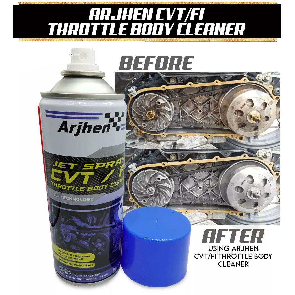 Arjhen Jet Spray CVT / F1 Throttle Body Cleaner Car Motorcycle 450ml