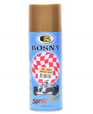 BRONZE GOLD NO. 352 All Color BOSNY Spray Paint 100% Acrylic Quick Drying Spray Ordinary Colors