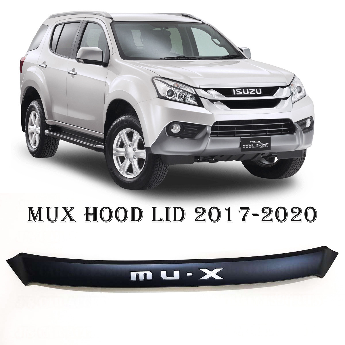 Aeromax Isuzu MUX (Mu-X) 2017-2020 Front Hood Lip Hood Shield Ornament (Black)