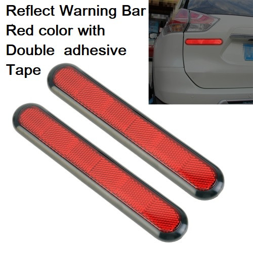 3R-2150 2PCS Car Plastic Reflect Warning Sticker Outside Trunk Bumper