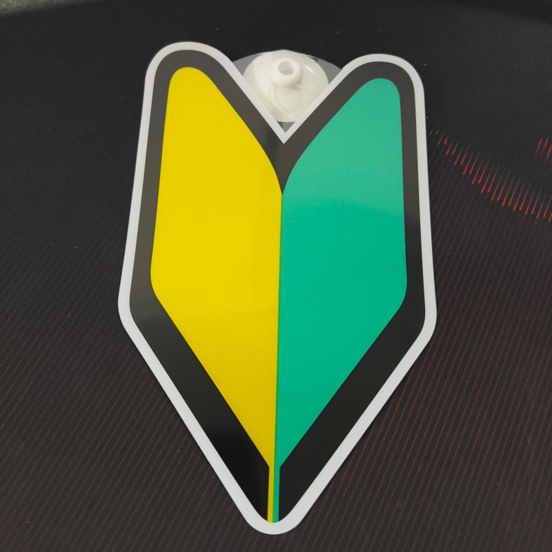 JDM Japanese New Drive License Sign with Suction Cup JDM Japanese with Reflector Lights Japan Driver Signs