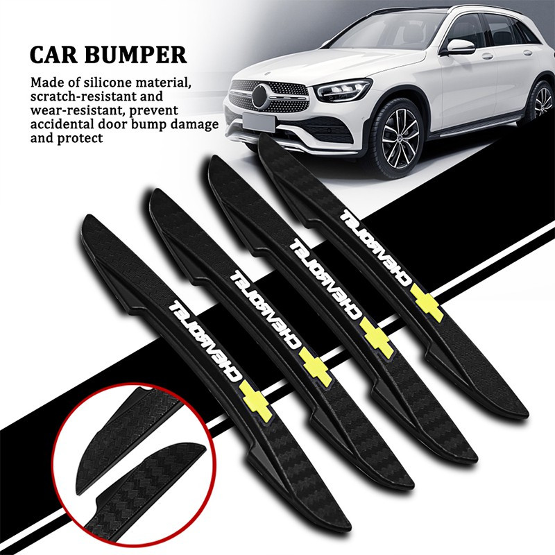 4PCS CHEVROLET Door Guard Auto Car Door Edge Corner Protection Scratch Protector Carbon