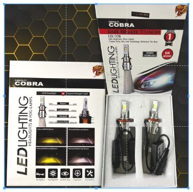 HB4 9006 CO-22-105-BE08 OMEGA COBRA DARK BREAKER TITANIUM Car Head Light Bulb 6000k 5400L Copper Heat Sink