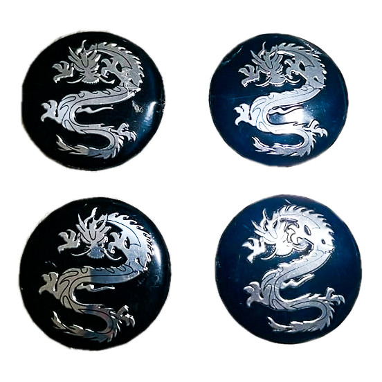 DRAGON 4pcs Car Wheel Center Hub Cap Sticker Cover Metal Case 56mm Tire Mags Emblem Badge Decal BLACK