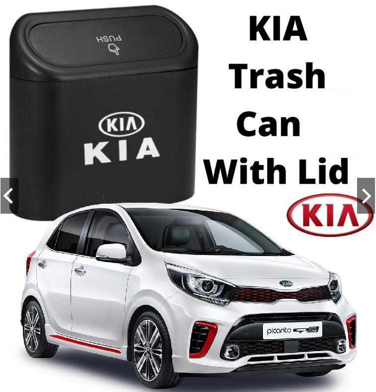 KIA CAR Trash Can with Lid Leak-proof with LOGO Universal Trash Bin Storage Box