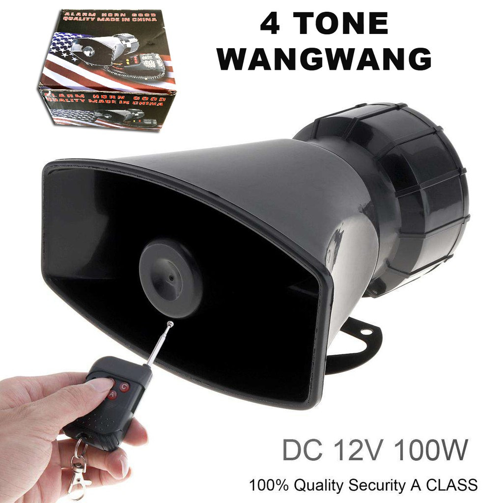 Siren Horn Wangwang 12V 100W 4 Sounds Loud Car Warning Alarm with Remote Controller