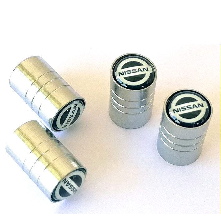 4PCS NISSAN Silver Car Wheel Tire Valve Tyre Air Caps Cover Aluminium