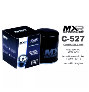 C-527 MXR OIL FILTER FOR Isuzu Sportivo 2006-2015 Isuzu D-Max 4x2 / 4x4 ( 2003 - 2011 ) Isuzu 4JH1 Engines