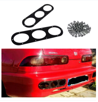 2pcs Car Rear Bumper Air Diffuser Universal Air Diversion BLACK CNC Alloy Speed 3 Holes