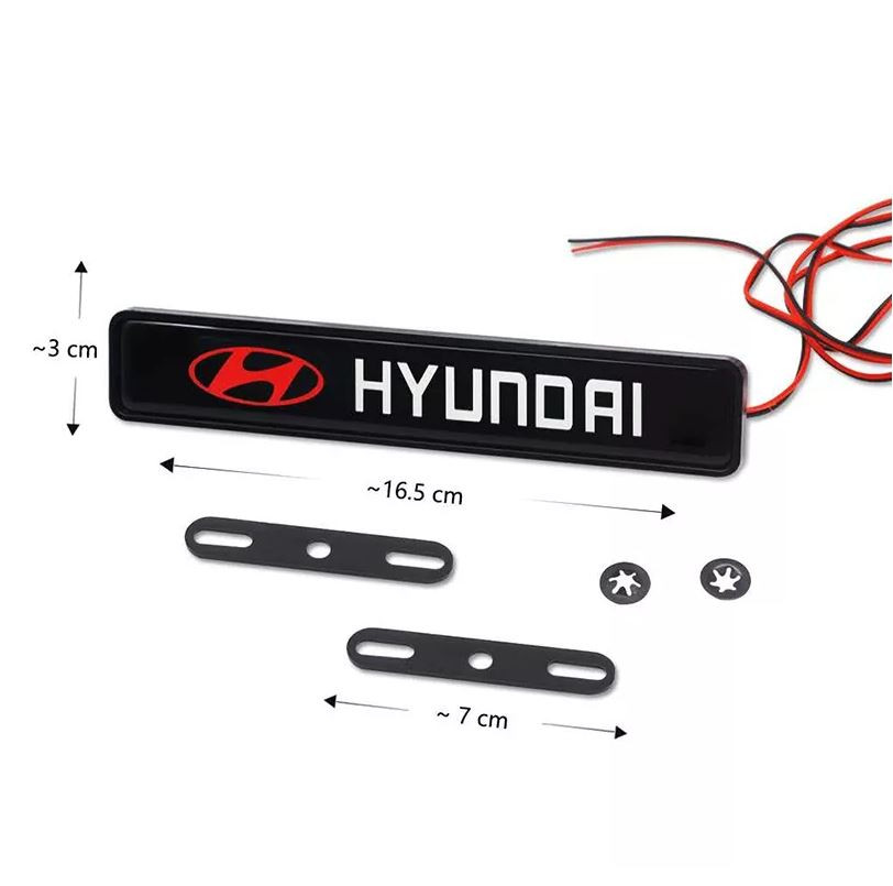 Pc HYUNDAI Car Front Grille Luminous Emblem Badge LED Decoration Lights Car Logo