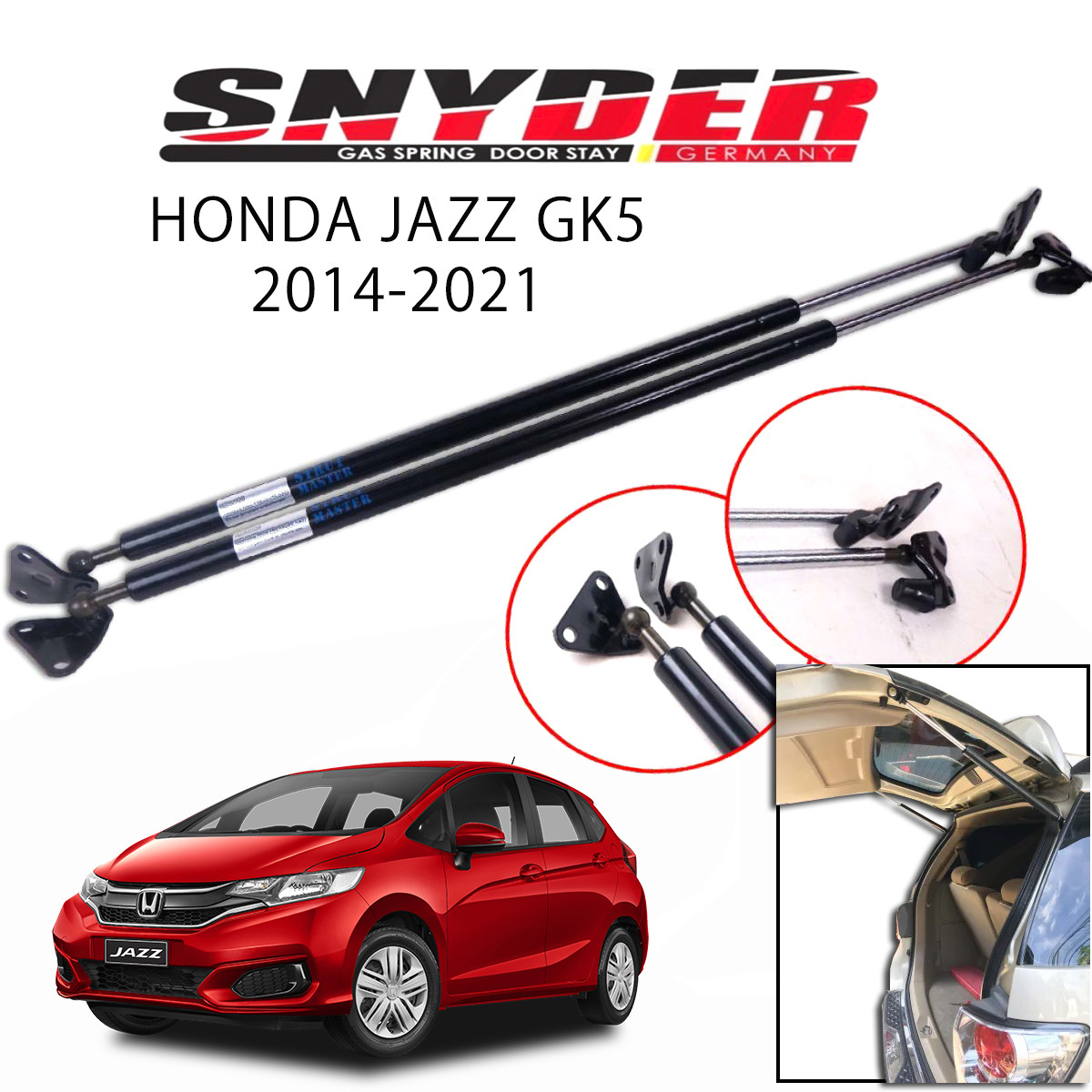 SGS-509 LH - HONDA JAZZ GK5 2014-2021 W/BRACKET Gas Spring Door Stay Damper Struts Trunk Open - Snyder