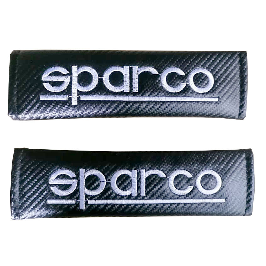 SPARCO 2pcs Car Seat Belt Shoulder Pad Carbon Fiber Sports Design Seat Belt Cover