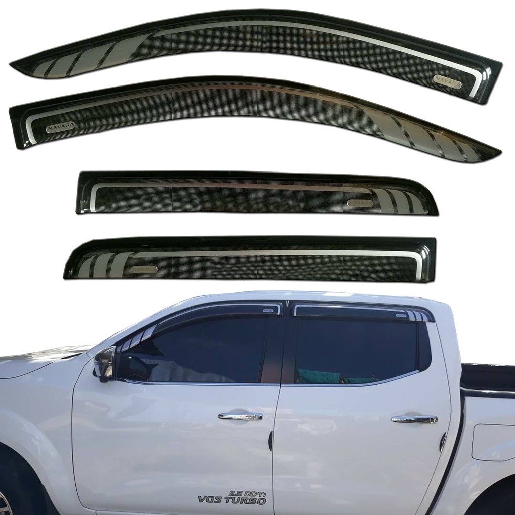 Nissan Navara NP300 2015-2021 Rain Sun Visor 2 Tone Black Net Aeromax Brand