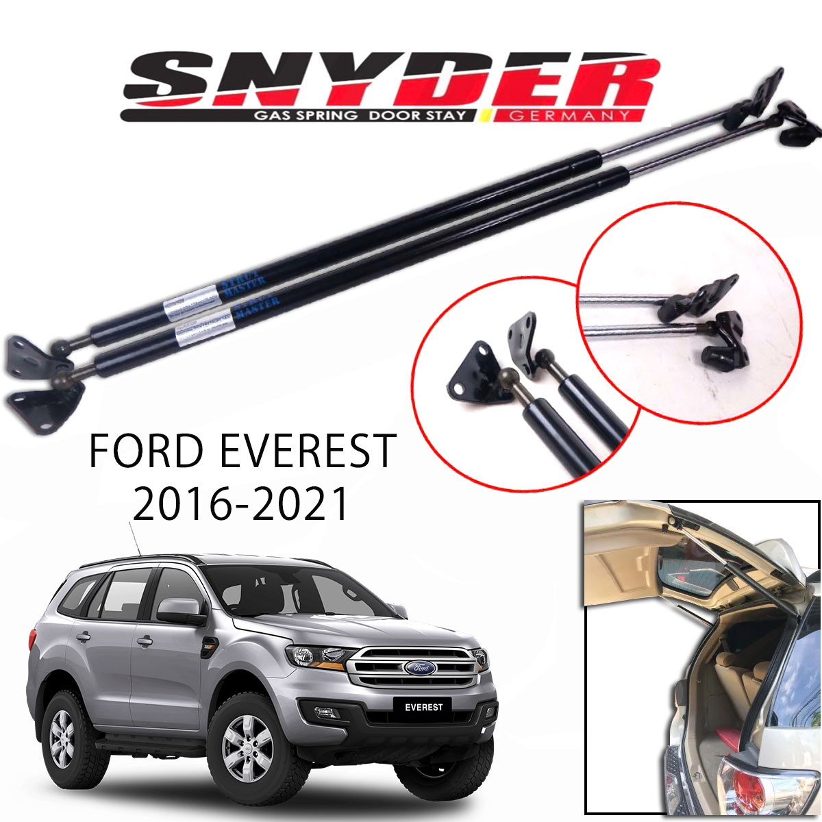 SGS-1210 (Left) 2016-2021 FORD EVEREST Gas Spring Door Stay Damper Struts Trunk Open - Snyder