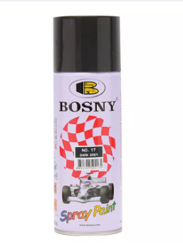 DARK GREY NO. 17 All Color BOSNY Spray Paint 100% Acrylic Quick Drying Spray Ordinary Colors