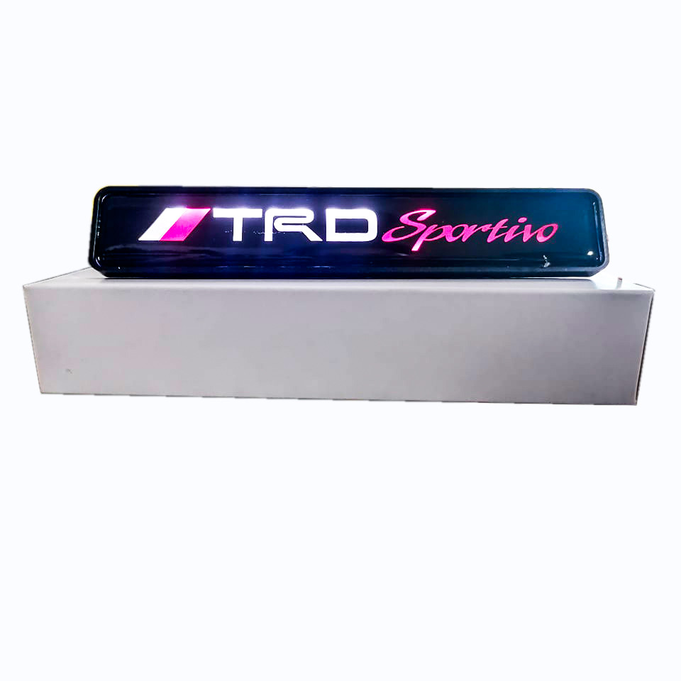1Pc TRD SPORTIVO Car Front Grille Luminous Emblem Badge LED Decoration Lights Car Logo