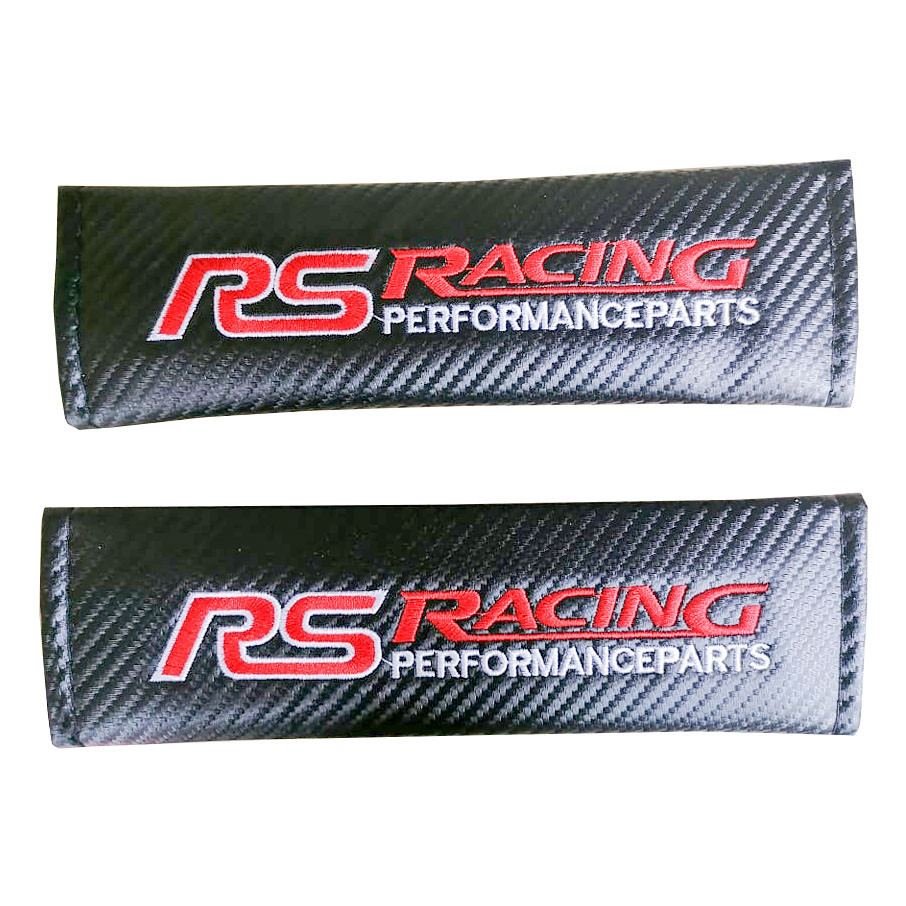 RS RACING 2pcs Car Seat Belt Shoulder Pad Carbon Fiber Sports Design Seat Belt Cover