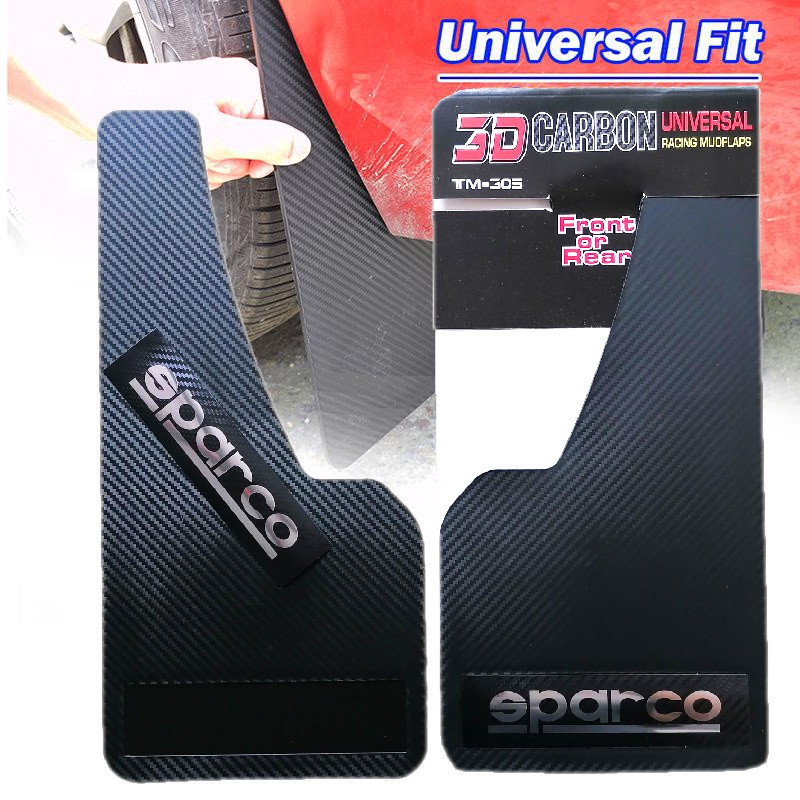 SPARCO 3D Universal Racing Carbon Mud Flaps Mudguard 2pcs