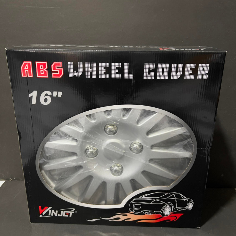 WINJET 16" Chrome WJ-5019-A-16 Silver 4Pcs Hub Caps Wheel Cover Car Wheel Rim Hub Cover Rim Cover