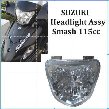 Motorcycle Suzuki Smash 115 Headlight Assy with Lens Bulb Socket Harness