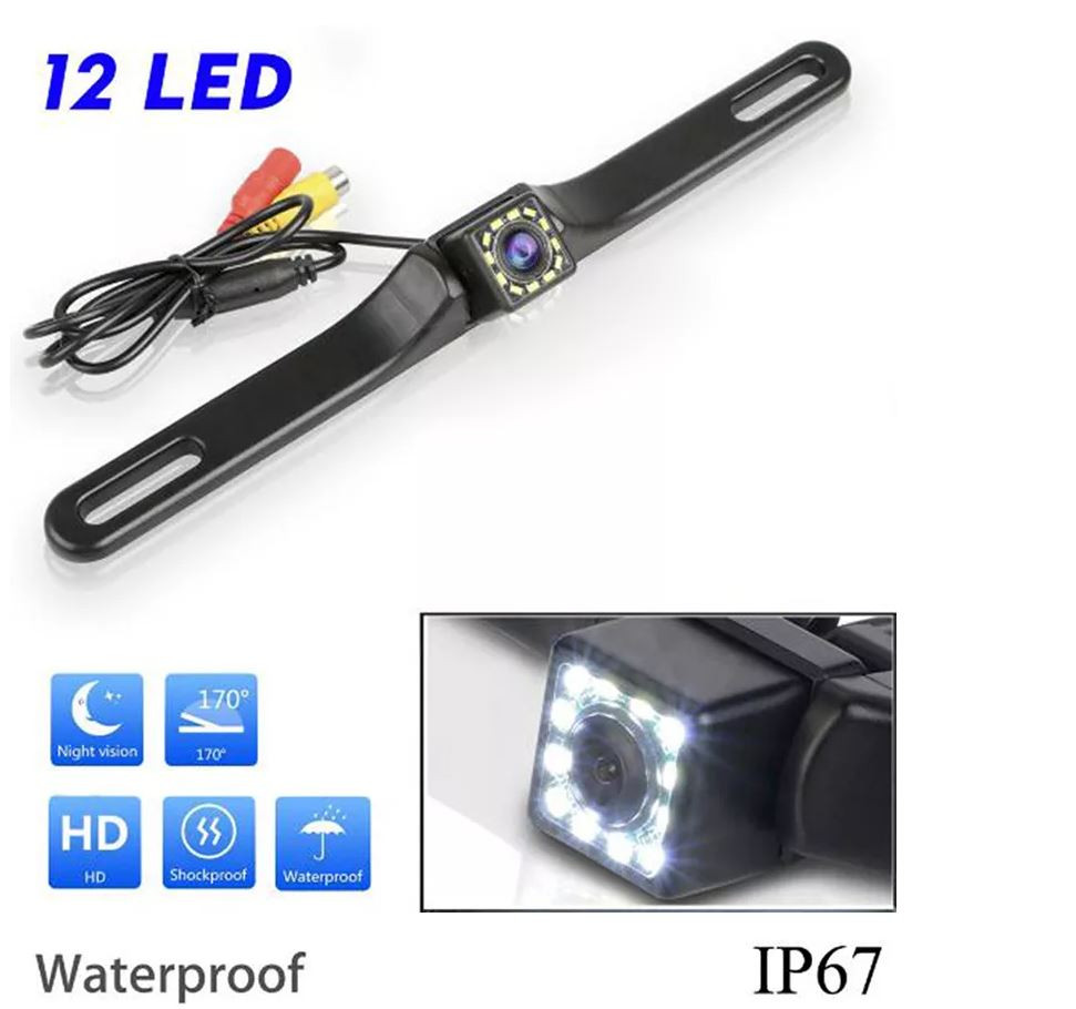 Rear Camera Waterproof HD Car Rear View Reverse Backup Camera License Plate Night Vision